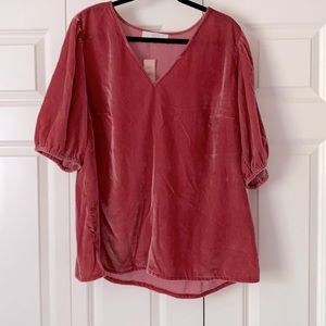 V neck velvet blouse